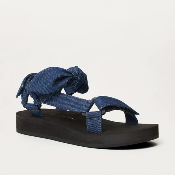 Loeffler Randall Shoes - Loeffler Randall Maisie Denim Bow Cotton Sport Sandals